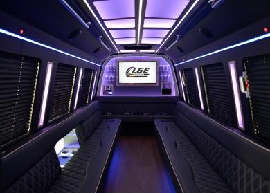 Sheboygan 18 Passenger Limo Bus Interior