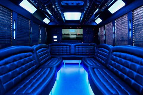 Eau Claire 36 Passenger Party Bus Interior