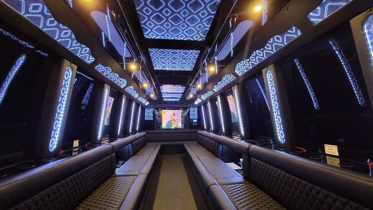 Sheboygan 40 Passenger Limo Bus Interior